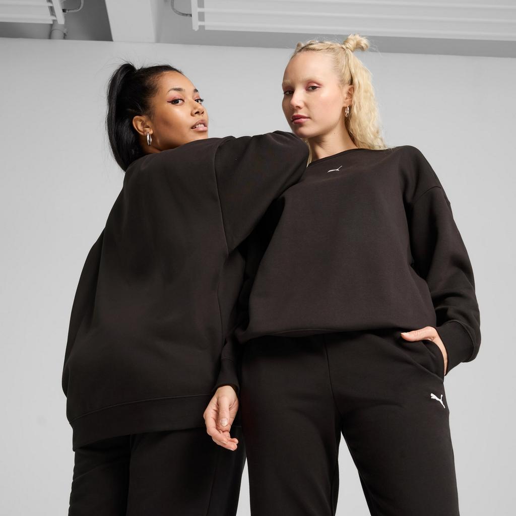 Puma ESS OVERSIZED CREW FL women's sweatshirt black 68540001 r S