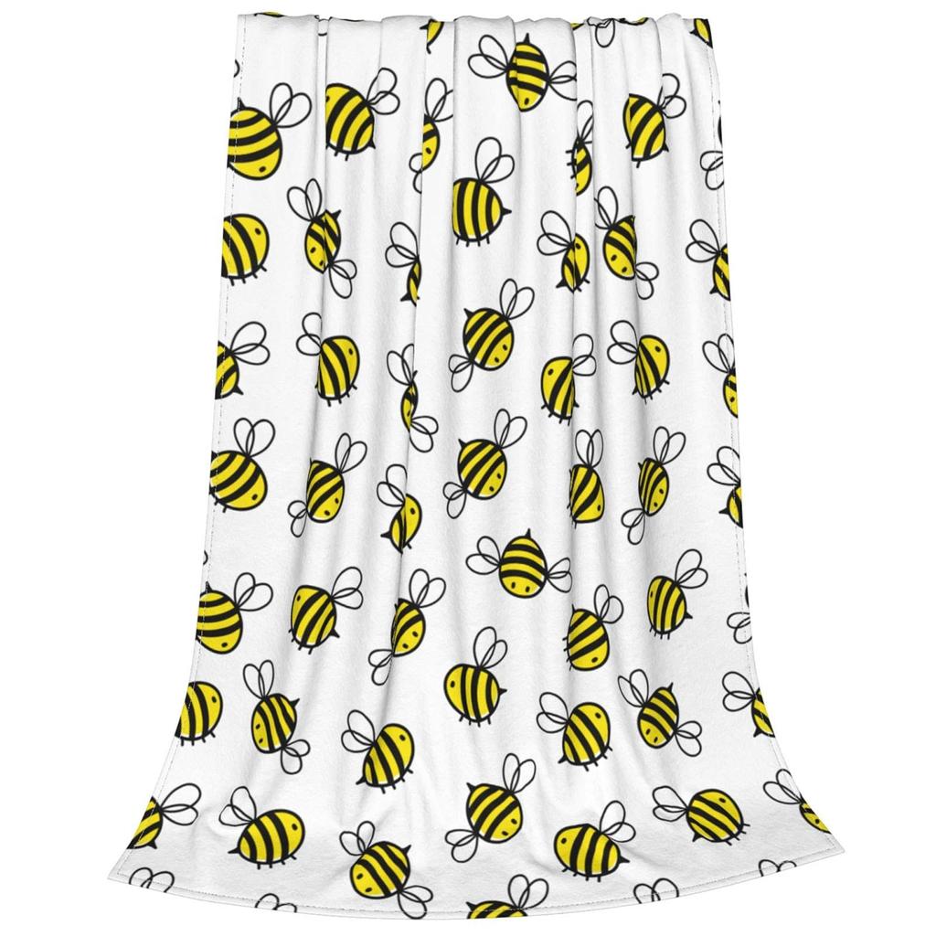 Фланелевый плед Плед для сна Плед с принтом пчел Четыре сезона Супермягкий Офисный плед Плед для дивана