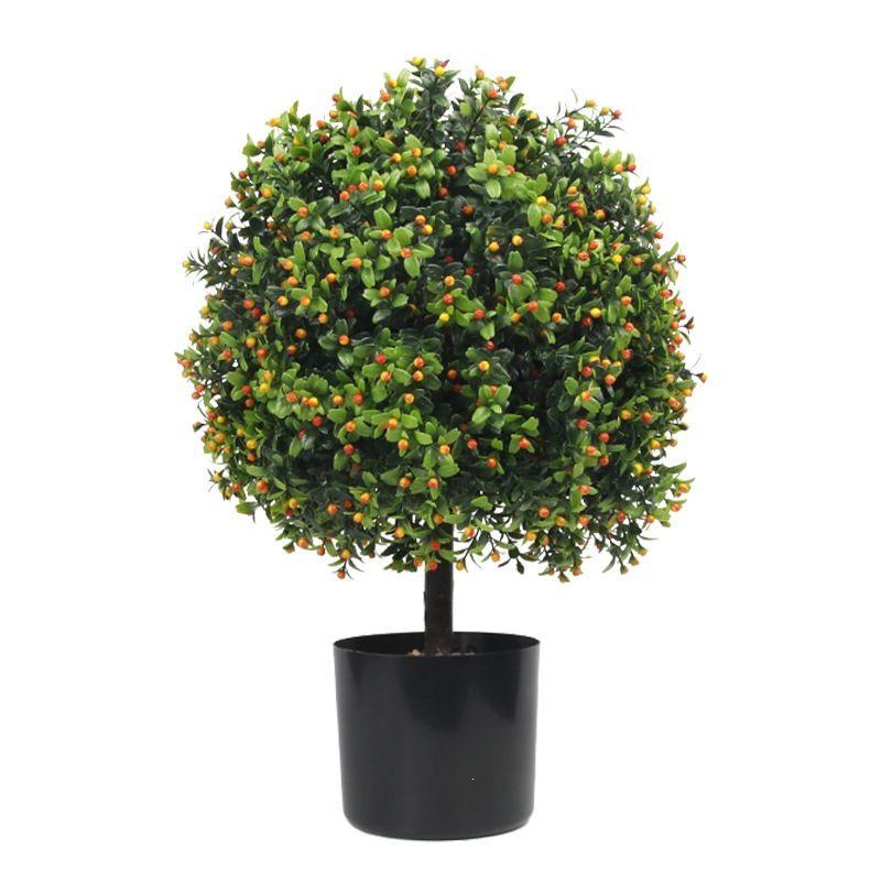 Realistic Boxwood Olive Tree Potted Plant for Indoor/Outdoor Decor