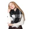 Autumn and Winter Faux Cashmere Black and White Double-sided Large Plaid Square Scarf Scarf Ladies Shawl