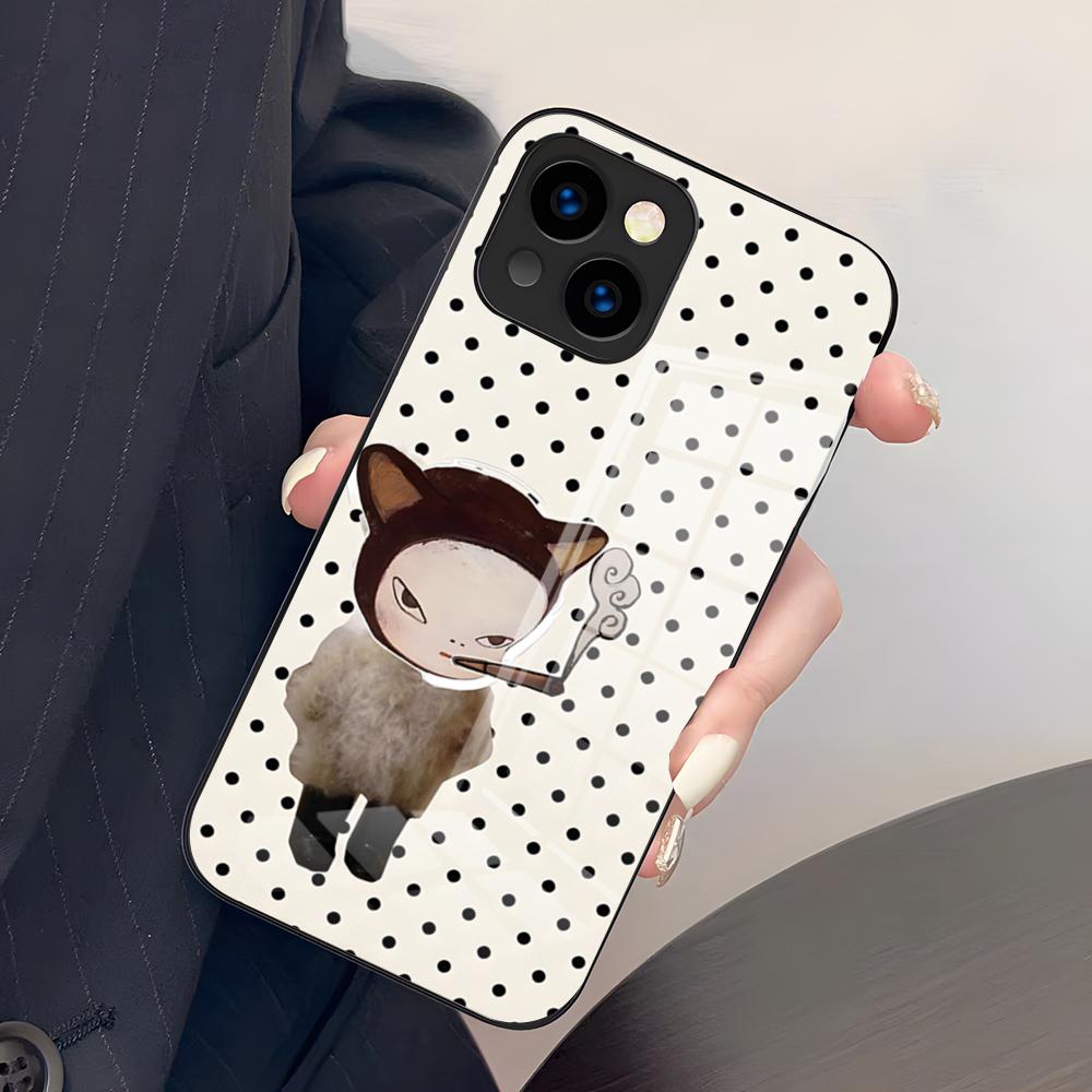Япония Y-Yoshimoto Нара Чехол для телефона для IPhone 17 Pro Max 15 Pro 16 14 Plus 12 13 Mini 11 Pro Ударопрочный стеклянный чехол