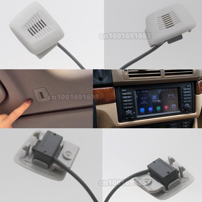 Car Roof Dome Cover 3.5mm Microphone Handfree Replace for BMW Aftermarket Android Multimedia Head Unit External MIC Interface