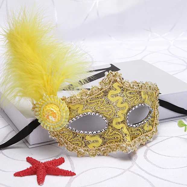 Halloween Feather Mask Beauty Princess Masquerade Performance Children Adult Half Face Wholesale Cosplay
