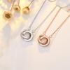 Ожерелье с двойным кругом из розового золота, украшение, подвеска, аксессуары, ключичная цепочка, цепочка Power