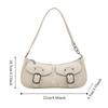 Vintage Pu Leather Shoulder Bag Y2k Zipper Handbag Chic Women's Armpit Bag  Hobo Bag