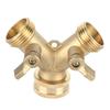 G3 4 Y Shape 2 Way Brass Hose Splitter with Water Faucet Ball Valve for Garden Greenhouse