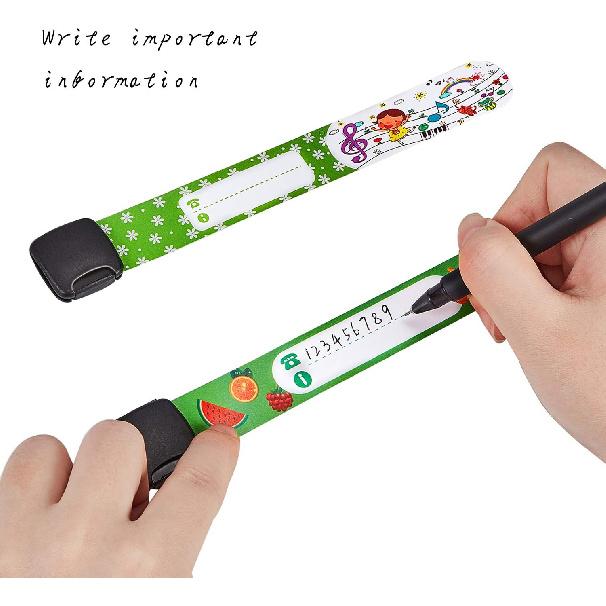 36 Pieces Child Safety ID Wristband Anti Lost ID Children Wristband Reble Identification Bracelets Adjustable Waterproof ID Band for Boys and Girls