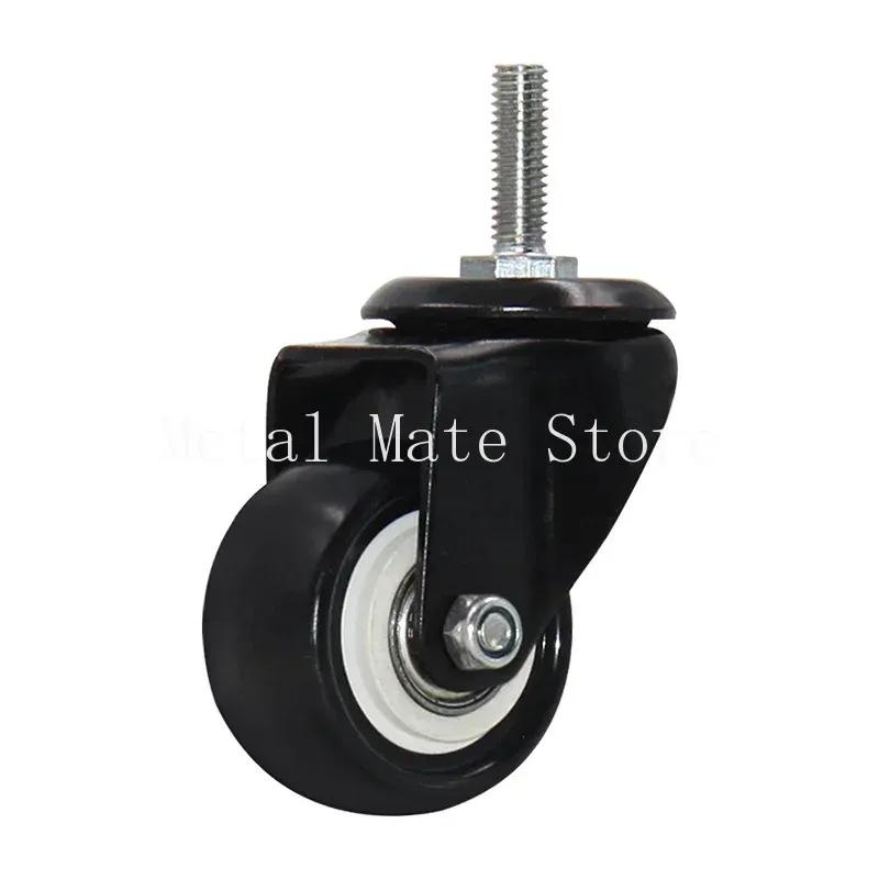 4pcs 50mm Heavy-Duty Black Swivel Castor Wheels 180kg Capacity 2-Inch Rubber for Furniture Trolley Home Office Caster