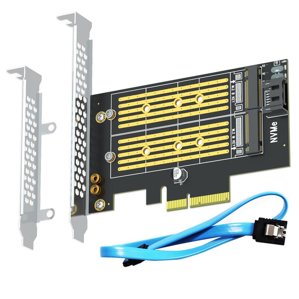 GLOTRENDS PA12 Преобразователь PCIe Поддерживает один NVMe SSD и один SATA M.2 Адаптер M.2 M.2 SSD.