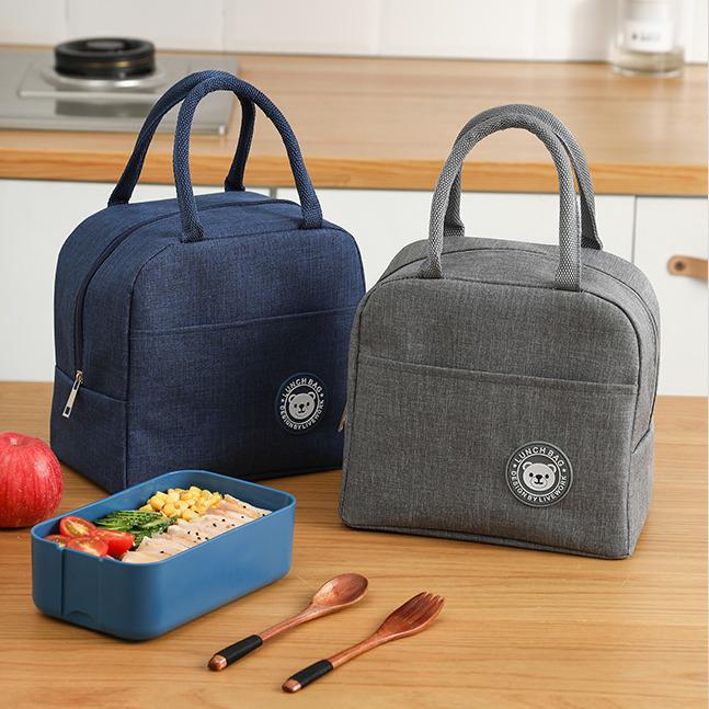 Изолированный ланч-бокс для студентов и офисных работников, водонепроницаемая и маслостойкая сумка большой вместимости с подкладкой из алюминиевой фольги.