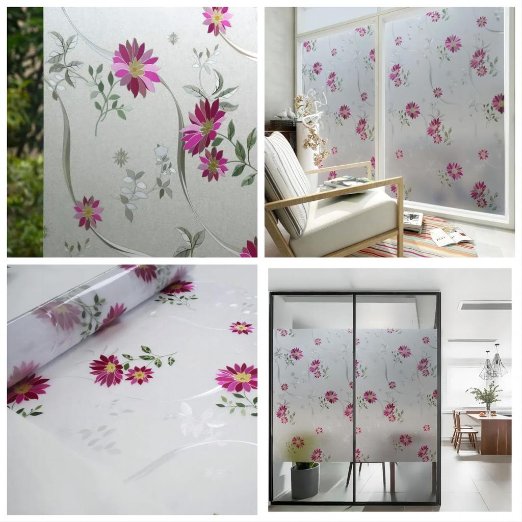 Пленка для окон, защитная пленка для окон, матовая пленка для стекла, без клея, статическая пленка для стекла, анти-УФ-наклейка для окна в ванной комнате, спальне