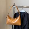 Простая сумка через плечо, женская, новая модная, однотонная, универсальная, наплечная сумка, французская, женская, мягкая, кожаная сумка