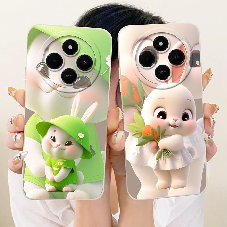 Чехол для Xiaomi Redmi 14C PocoC75 Милый Мультяшный Кролик Защитный Чехол для Телефона Для Xiaomi Poco C75 C 75 Redmi14C Мягкий Чехол