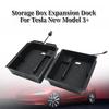 Док-станция расширения для хранения для Tesla New Model 3+ Highland 2025 Бокс подлокотника центральной консоли Держатель для очков Бокс для хранения очков