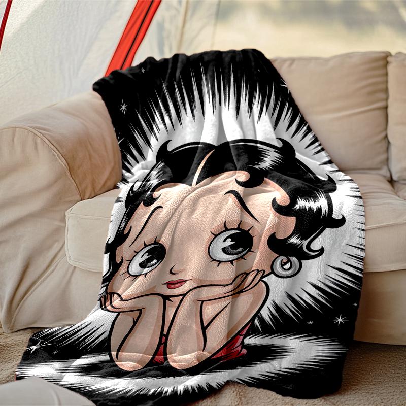 1pc Betty Boop Blanket, Cozy Printed Throw Blanket, A Heartfelt Gift for Your Family and Friends