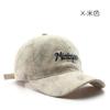 Personalized female retro soft top corduroy letter embroidered cap outdoor men's sunscreen baseball cap