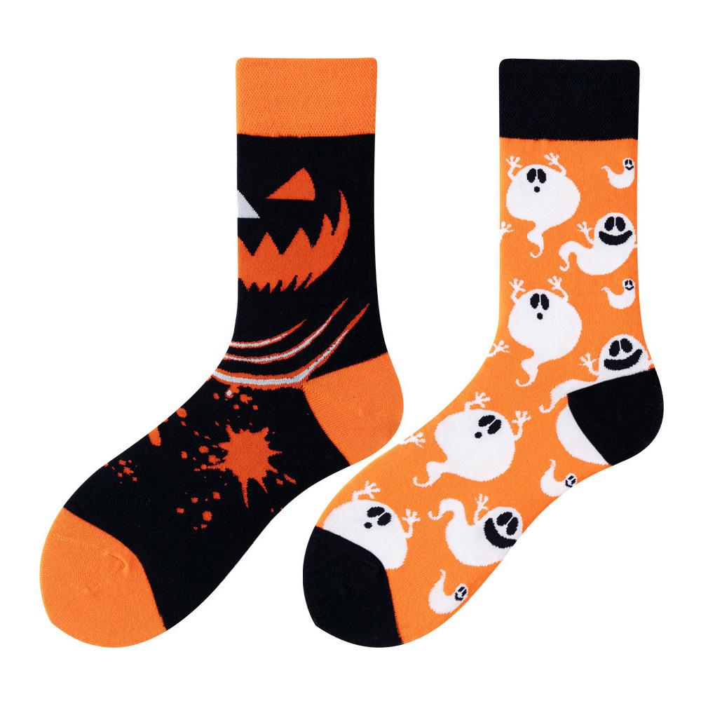 Asymmetric Colorful Christmas Cotton Socks for Couples