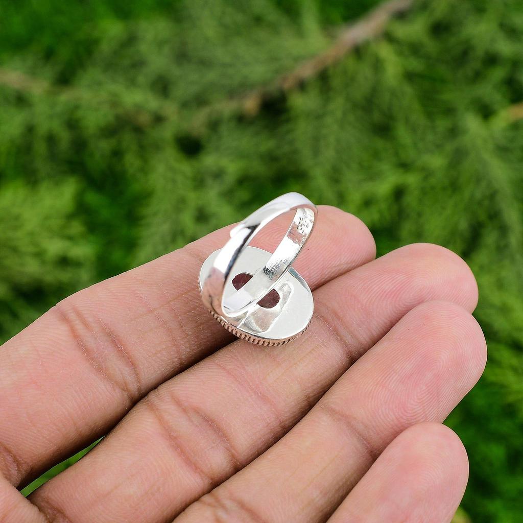 Easter Sale Oval Natural African Amethyst 925 Silver New Stackable February Ring