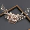 Flower Pearl Hair Combs Jewelry Toothed Insert Comb Creative Rhinestone Hairpin  Party