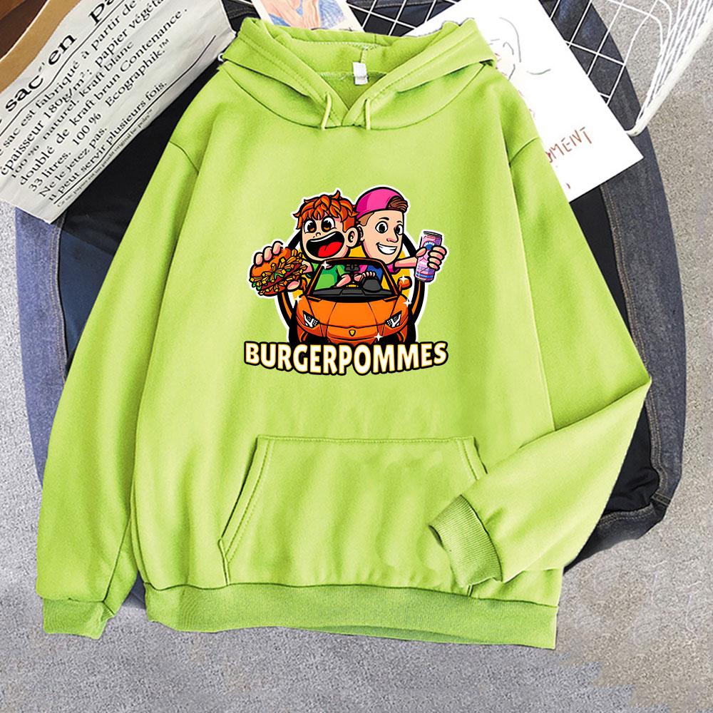 Burgerpommes Icrimax Графические толстовки Удобная повседневная хип-хоп уличная одежда унисекс мужские/женские флисовые толстовки с капюшоном с принтом