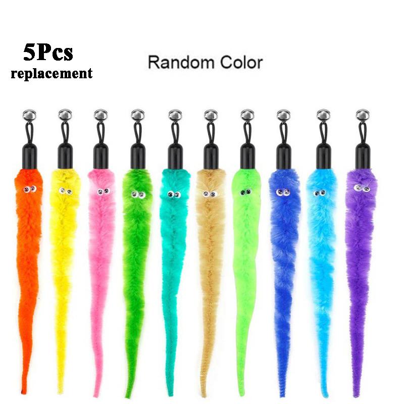 Замените плюшевые аксессуары для кошек, червяков, сменную голову, забавную кошачью палочку, игрушки для домашних животных 5/10/6/11 шт.