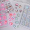 25Pcs Nail Crystal Creative Butterfly Love Heart Decorations Square Faux 3D Charms DIY Nail Art