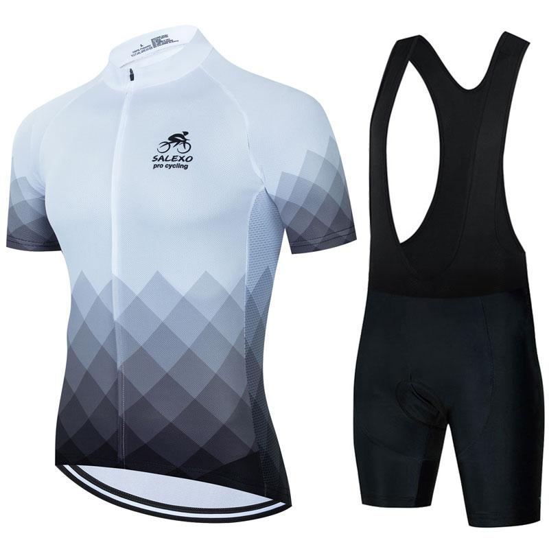 Salexo 2024 Велосипедная одежда флуоресцентный зеленый Ropa Ciclismo Мужская летняя велосипедная одежда костюм горный велосипед веломайка комплект