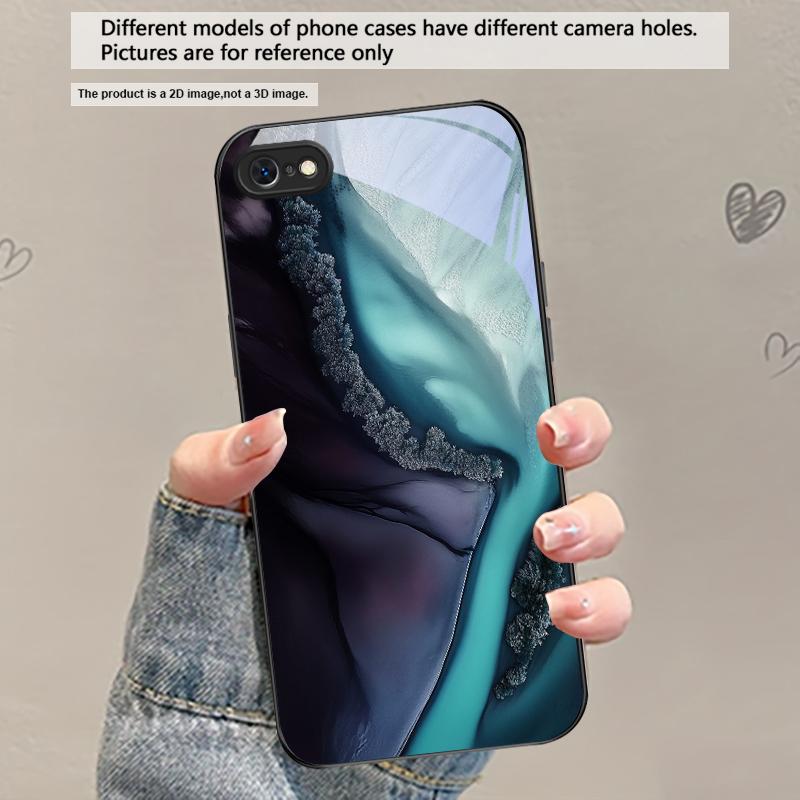 Текстура текстуры коры Для iPhone 17 Air 16 E 15 Plus 14 Pro Max 13 12 mini 11 5 6 7 8 Plus XR XS Max SE Черный стеклянный чехол для телефона