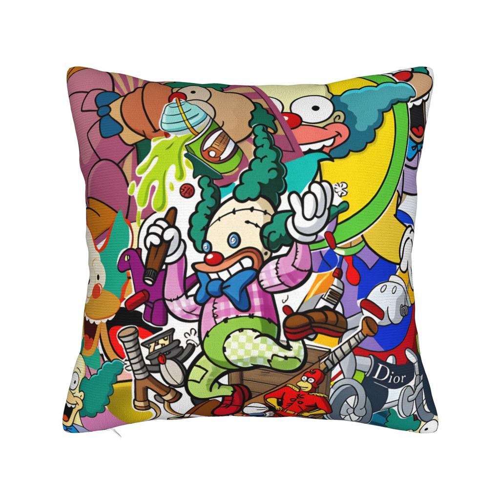 Pillow Case Bart SSimpsons Neon Print Soft Pillow Cover For Living Room Chair Fashion Pillowcases