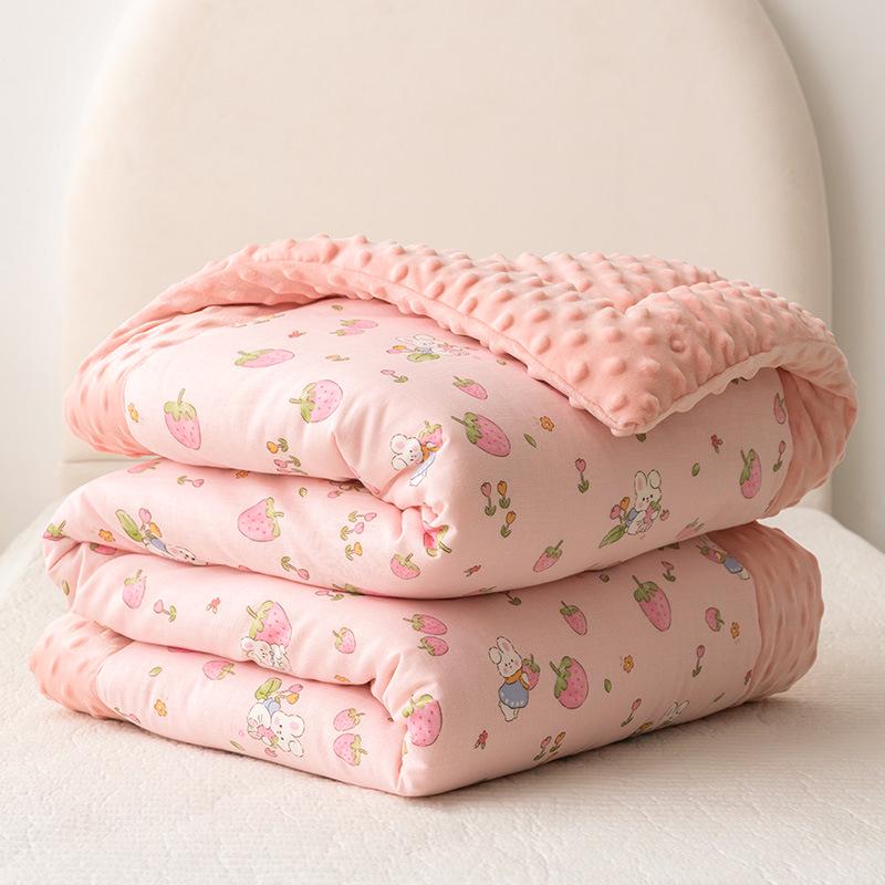 Детское хлопковое одеяло из двойной марли класса А - Всесезонное с соевым наполнителем