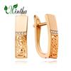 MINTHA Clip Earrings Trendy Fashion Jewelry Flower Cubic Zirconia Stud Earrings For Women Rose Gold Color Earrings
