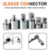 1/4" 3/8" 1/2" Ratchet Wrench Adapter Chrome Vanadium Steel Sleeve Adapter Drive Socket Converter Wrench-sleeve Joint Converter