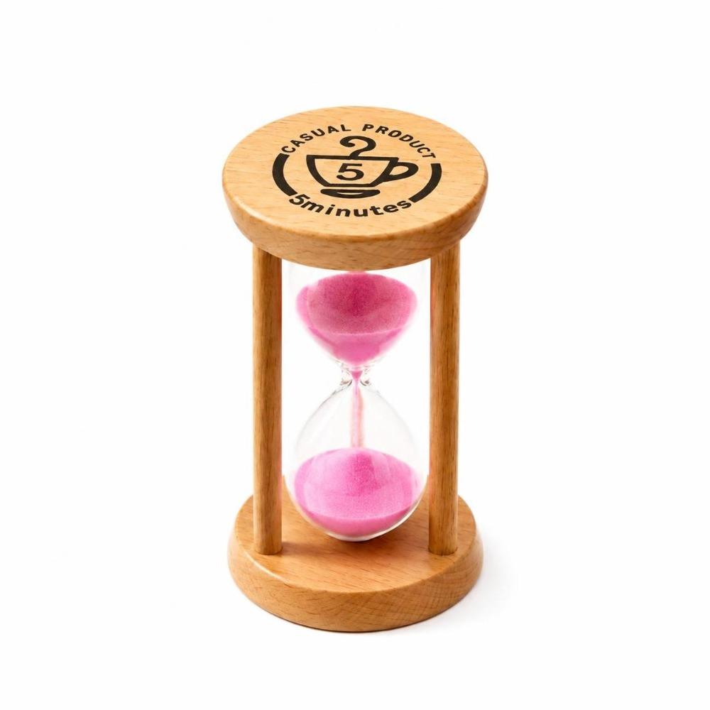 5 Minutes Wooden Hourglass Timer Portable Mini Sandglass Timer Sand Clock Timer Toothbrush Timer