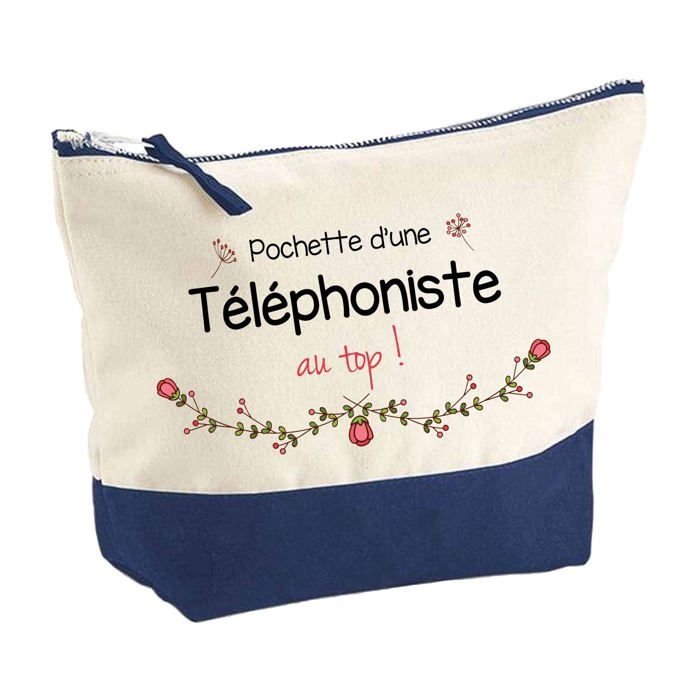 Trousse de maquillage - PLANETEE - Téléphoniste au Top - Grand format - Coton - Impression HD