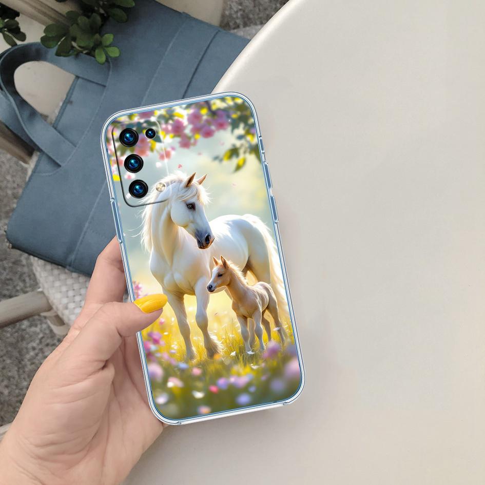CJ53 Fine Horse Soft Shell Transparent Phone Case for Motorola Moto Edge 20 30 40 50 S30 Fusion Ultra Pro Neo Lite + G200 G23