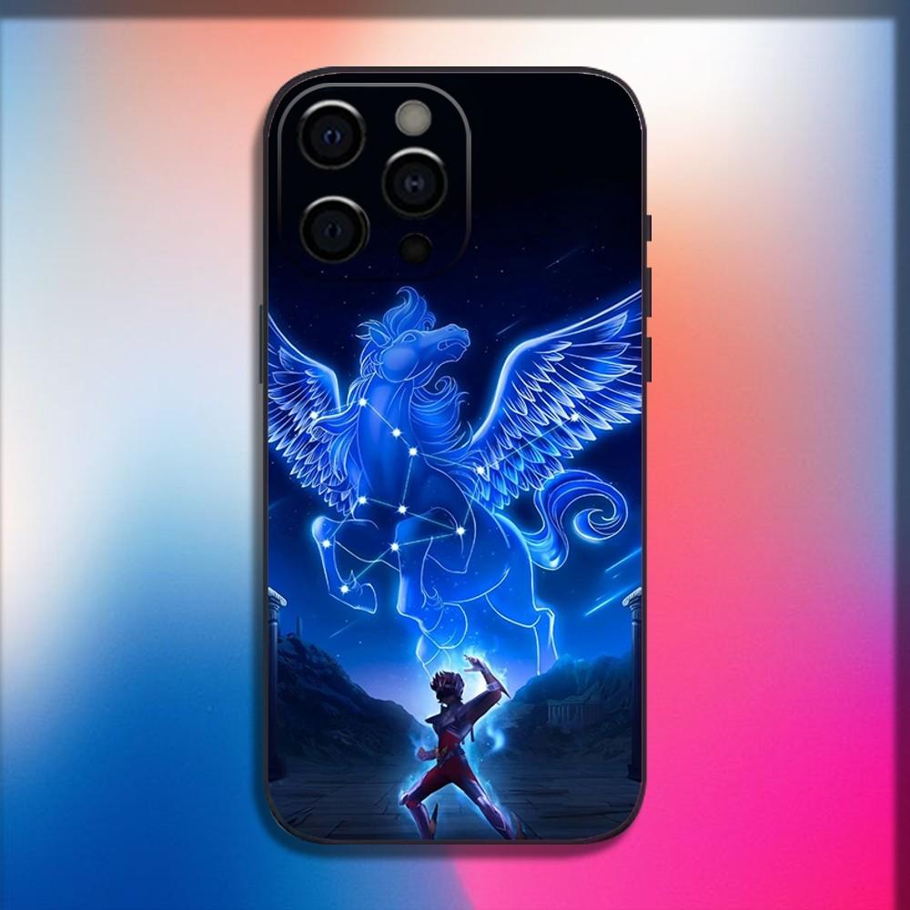 S-Сейя Рыцари Зодиака Чехол для телефона для iPhone 16,15,14,13,12,11,Pro,X,XS,Max,XR,Plus,Mini Мягкий черный чехол