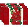 New Christmas Placemat: Pine Tree & Snowman Print, Linen, Heat-Resistant Winter Table Decor