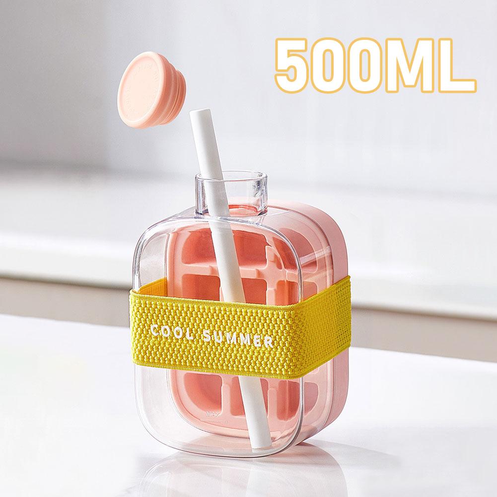 500/800 мл Форма для льда Бутылка для воды с соломинкой Силиконовая форма для прессования льда Бутылка для ледяного напитка Форма для льда Кухонные принадлежности