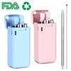 Folding StrawsExpandable StrawsFoldable Reusable Stainless Steel StrawsSilicone Straws