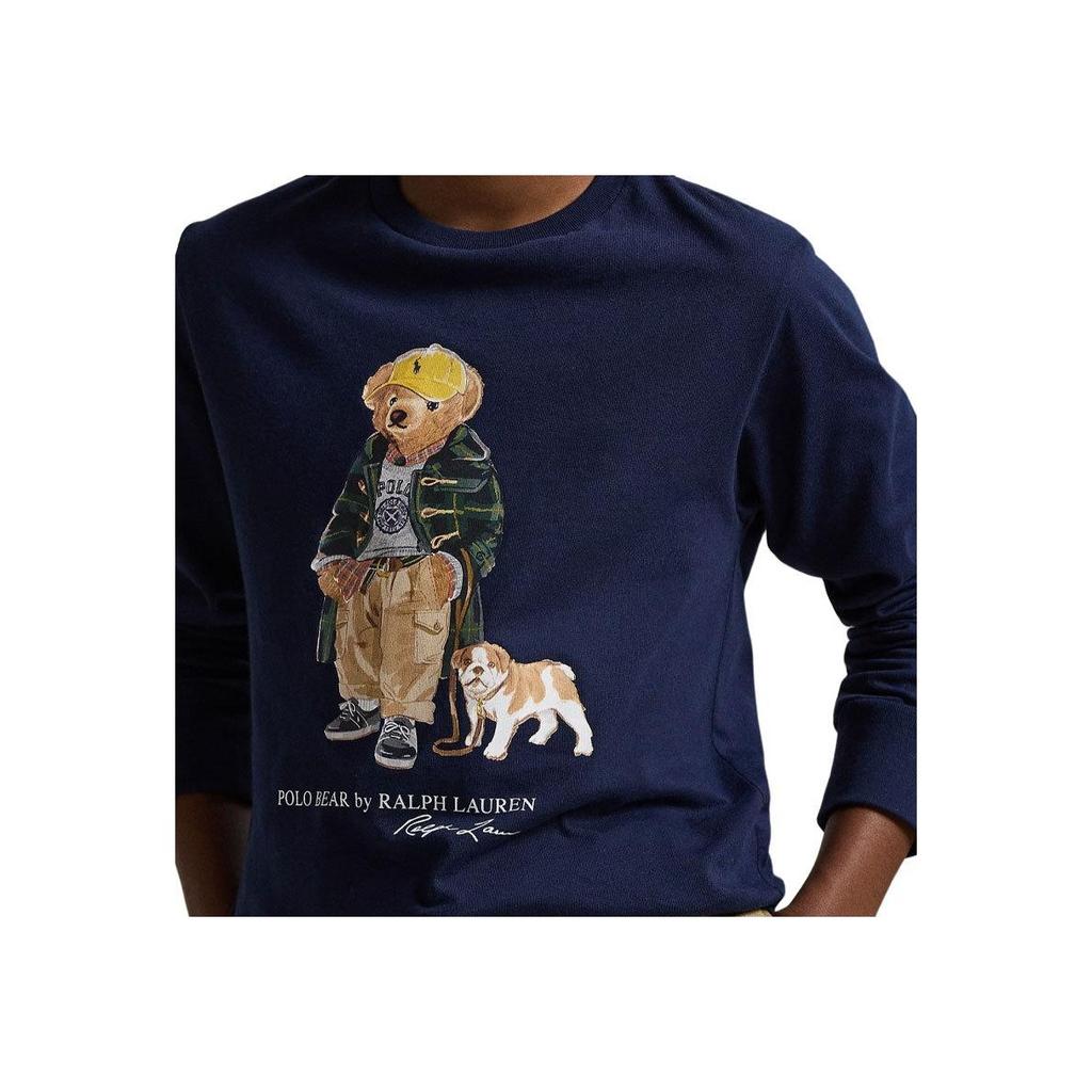 Polo Ralph Lauren Хлопковая футболка с длинным рукавом и культовым медведем Детские топы CWPOTSHY8021181-410