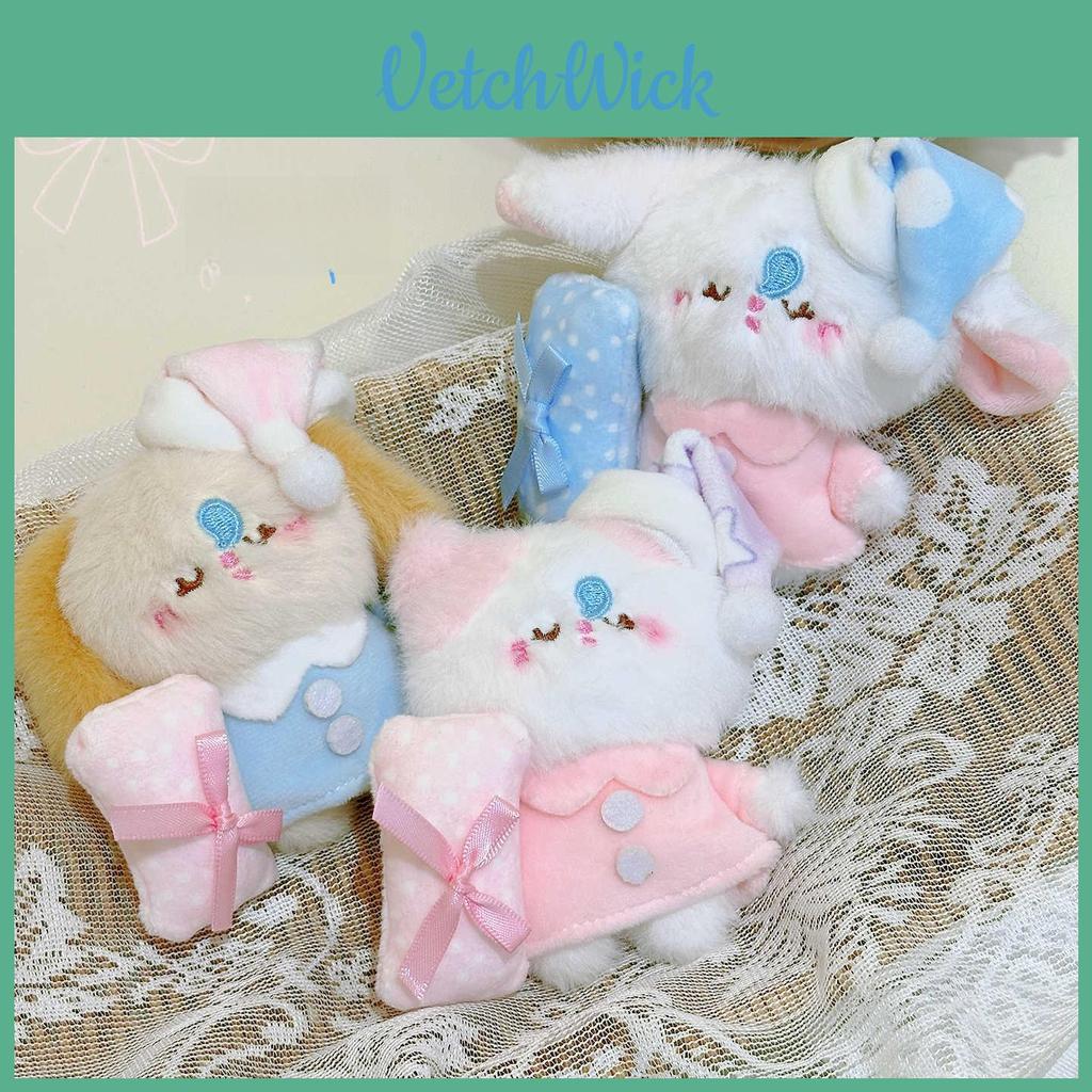 Sleeping Cat Plush Keychain With Pillow Hugging Design For Gift And Decoration