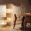 Japanese Style Rattan Floor Lamp Living Wicker Room Office Tea Room Floor Lights Art Deco E27 Bulb With Plug Adapter