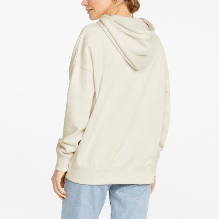 Puma Downtown Logo Print Vintage Casual Hoodie Женские толстовки Natural 535388-99
