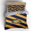 Yellow-blue stripes, Al-Nassr logo. Bedding sets Duvet cover sets Duvet covers Pillowcases(1*Duvet Cover 2*Pillowcases without duvet insert)