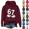 Ladies' Digital Printed Casual Long Sleeved Hooded Sweatshirt Top