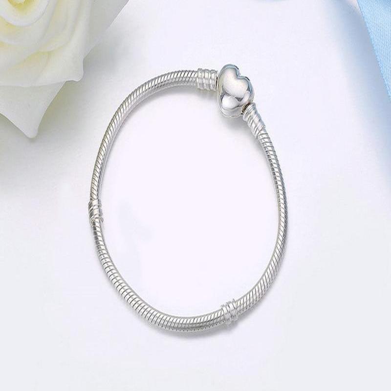 Распродажа, оригинальный браслет ручной работы, ювелирные изделия своими руками, стерлинговое серебро 925 пробы, браслеты-цепочки со змеей для женщин, изготовление застежек в форме сердца