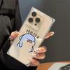 Прозрачный чехол с квадратной задней крышкой для защиты трубки для iPhone 11 12 14 Pro Max 16 ProMax 15 Plus 13, устойчивый к окислению, чехол с рисунком синего монстра