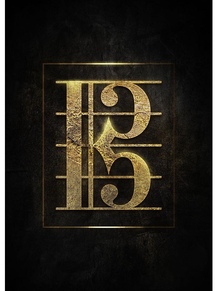 Черный фон золотые музыкальные знаки плакаты холст картина фортепиано настенная картина для спальни украшение дома безрамное