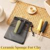12Pieces Ceramic Tool Accessories Pottery Sponge Tool with Wood Handle Pottery Trimming Tool For Pottery Clay Shaping