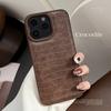 Retro Brown Crocodile Leather Pattern 15 for IPhone 16 Mobile Phone Case 17 Promax Advanced Style for IPhone 13 Personality 11